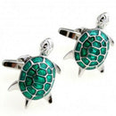 Men CuffLink Creative Green Turtle Modelling Men Elegant Wedding CuffLinks  D2Q6