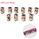 10Pcs/Set Hair Coil Dreadlocks Braid Tube Rings Metal Cuffs Hair Jewelry Dec OZ