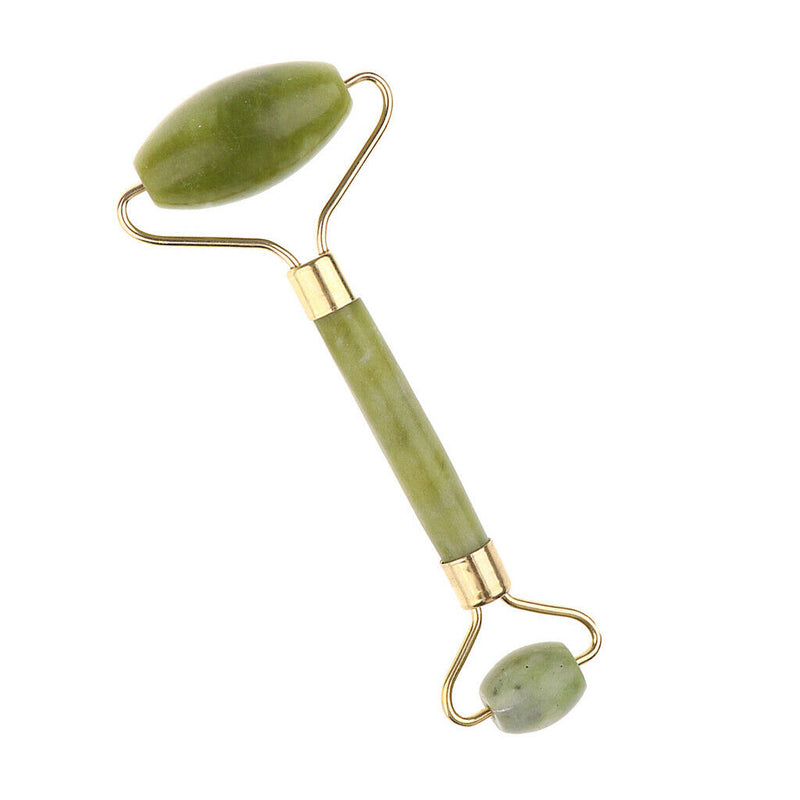 Double Rollers Jade Stone Massage Stick Wand - Rejuvenate Skin Firming for Face