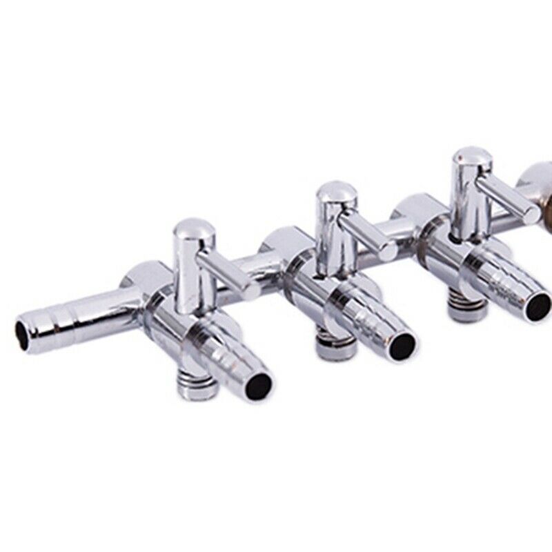 5-Way Outlet Metal Aquarium Air Valve Distributor Splitter with 5mm Tube Di