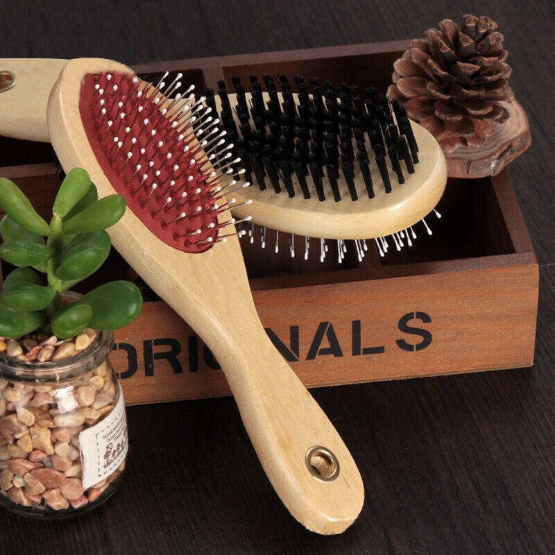 Wood brush, double sided, 6 x 17 cm, Cat / Dog B5B6