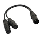 2Pack XLR 3Pin Male to Dual XLR Female Splitter Cable Adapter Converter 1ft