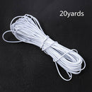 20 Yards White Round Elastic Cord 2mm Widths Cord Sewing Rope