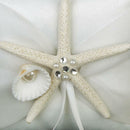 Wedding Party Starfish Ivory Satin Chiffon Ring Bearer Pillow Cushion 4"x4"