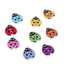 100Pcs 2 Holes Wood Ladybug Handmade Wooden Buttons Sewing Scrapbooking DIY