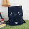 fashion Cute Cat Embroidery Canvas Student bag Cartoons Women Backpack Leis G1R7