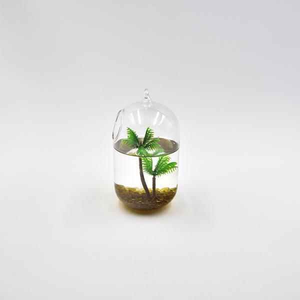 Green Plastic Coconut Tree Aquarium Plants Ornament Decoration for Fish Tank