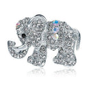 1X Fashion Personality Elephant Women's Brooch Pin Rhinestone Covered Scarv