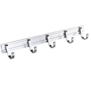 Aluminum Wall Mounted Hook Rack Rail Plated Hook Coat Hook Keys Hook 5-hook