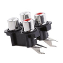 10pcs Solder Type Right Angle Female Jack 4 RCA Socket Connector Board DIY