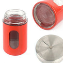 6Pcs Outdoor Seasoning Bottle Set Stainless Steel Glass Bottle Camping Barb