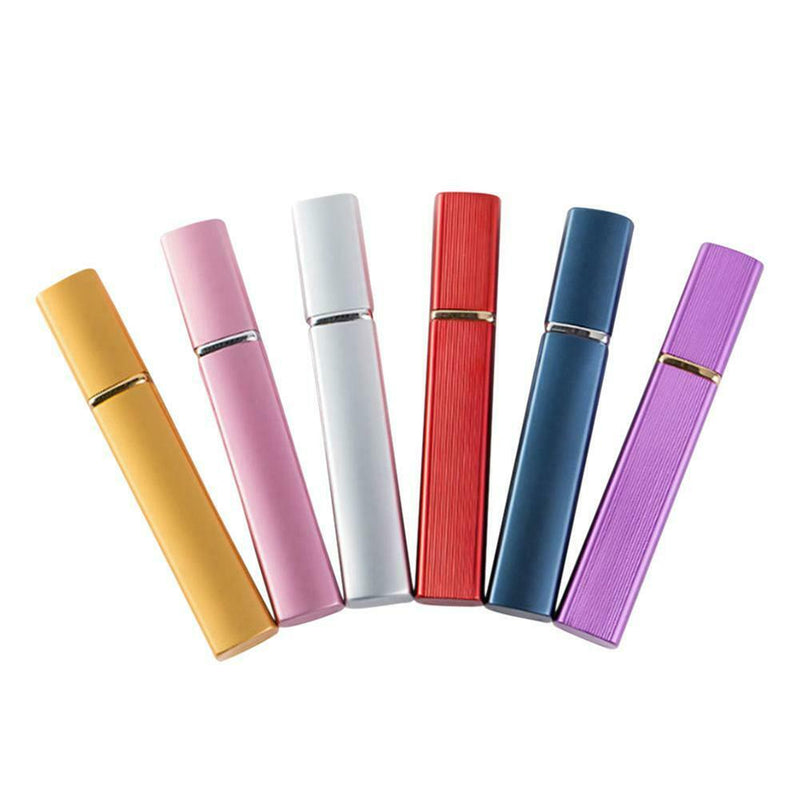 6pcs 12ml Travel Refillable Perfume Bottle Aluminum Casing Glass Liner Fine Mist
