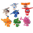 8Pcs TV Animation Super Wings Transforming Plane Mini Characters Toys Robot 2020
