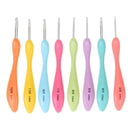 8Pcs 8 Colors Colorful Plastic Handle Aluminum Crochet Hook Knitting Needle