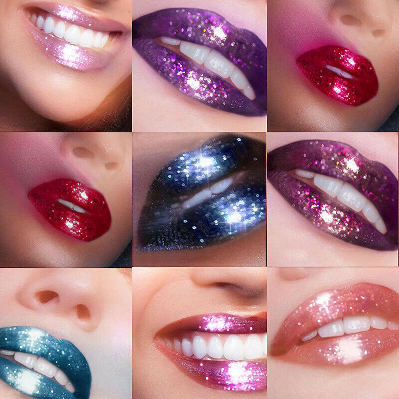 Handaiyan Shiny Lip Gloss Shimmer Lip Tint Matte To Glitter Liquid Lipstick M7D3