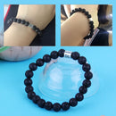 Black Beaded Lava Stone Virgo Zodiac Sign Horoscope Bracelet Metal Constellation