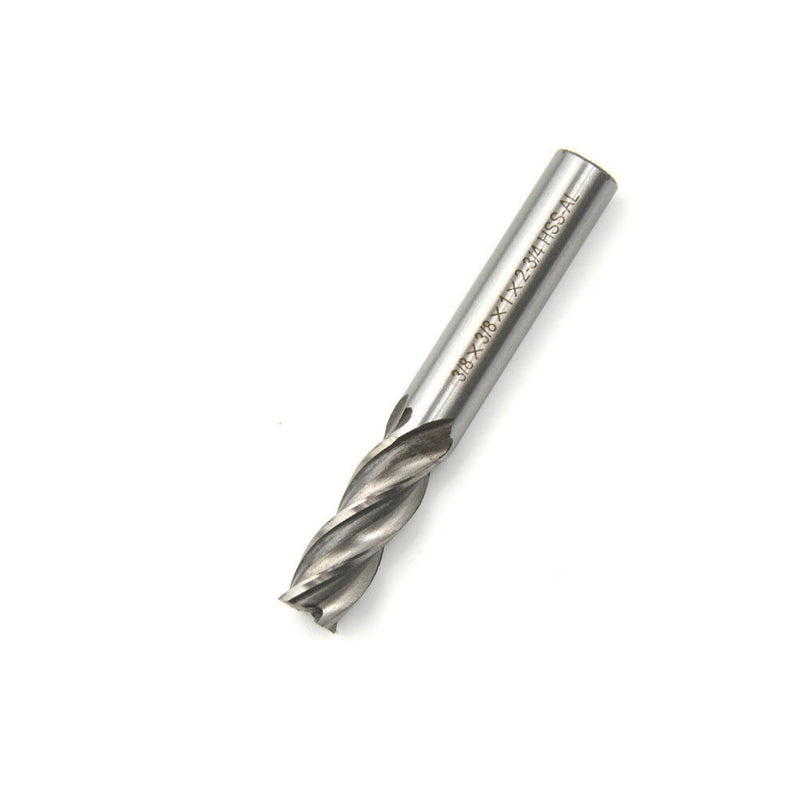 3/8" High Speed Steel HSS 4 Flute Straight End Mill Cutter ToolS Kw