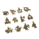 24pcs Mix Birth Sign Zodiac Constellation Zodiac DIY Jewelry Findings Charms