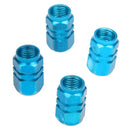 4X Tire Wheel Rims Stem Air Valve Caps Tyre Cover Car Truck Bike Blue Alumi
