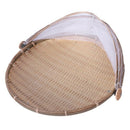 Handmade Bamboo Woven Bug Proof Wicker Basket Dustproof Picnic Fruit Tray F Z9C4