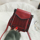 Rivet Stone Pattern Handbags Women Messenger Leather Shoulder Bag (Red)