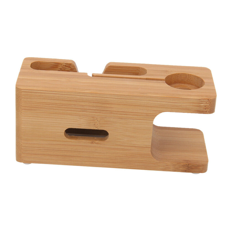 Bamboo Combo Table Charging Station Stand Holder Dock For