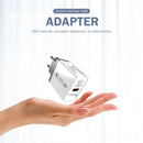 EU Plug QC3.0 USB Charger Square Wall Phone Tablet Charging Adapter (White) A