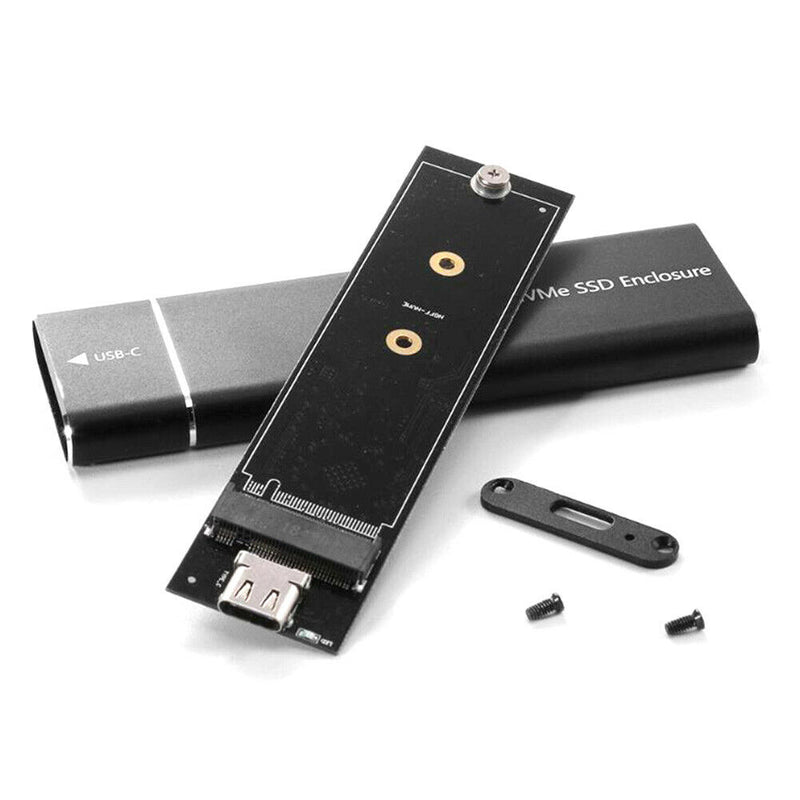 USB Type-C M.2 NVMe SSD Enclosure M-Key PCI-E Case (Black USB-A to USB-C)