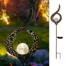 Waterproof Solar Lamp Ground Led Landscape Garden Wrought Wand Shaped Iron D6O5