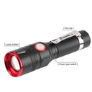 Portable 3 Mode 6000LM Zoomable Micro USB Rechargeable T6 LED Flashlight A