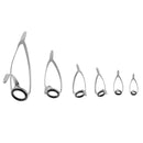 6Pcs Ceramic Ring Eyes Fishing Rod Guides Line Ring Stainless Steel Frame