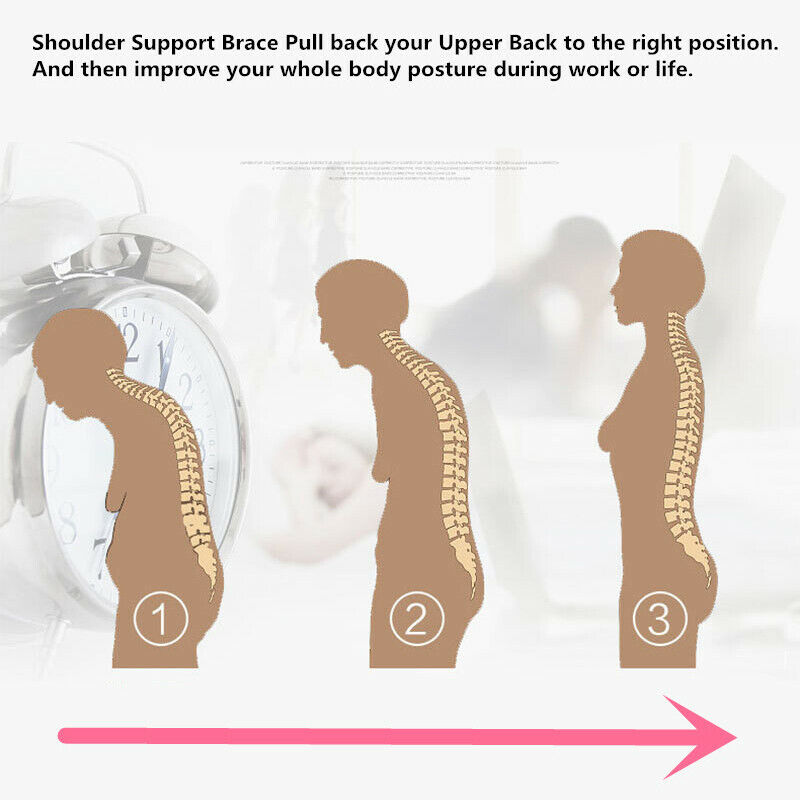 Back Posture Correction Shoulder Corrector Support Brace Belt Men Women3C
