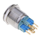Waterproof 12V LED 22mm Push Button Switch Blue Ring Light Self Latching