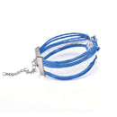 Retro Infinity Elephant Digit Leather Rope  Wishing Trees Charm Bracelet JR