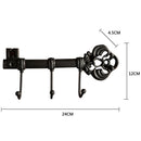 3 Hook Cast Iron Key Shaped Hanger Robe Key Frame Wall Hanging Hat Hanger K