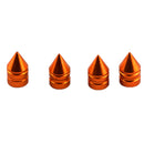 4 pcs Aluminum Car Motorcycle Universal Valve Core Cap Spike Cover Cap Orange