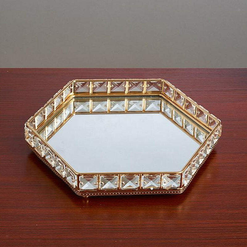 Crystal Mirrored Tray Cosmetic Vanity Jewelry Organizer Wedding Home Decor