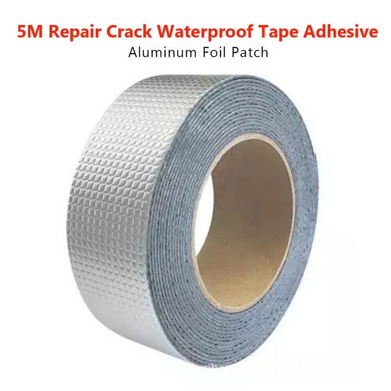 Waterproof Tape Butyl Seal Rubber Aluminum Foil Tape 50mm x 5m Home Tool