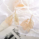 Women's National Retro Earrings Hollow Multi-layer Leaf Earrings C2H9 Y6E0