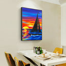 Full Drill Round Diamond Painting Sailboat Cross Stitch Embroidery Mosaic