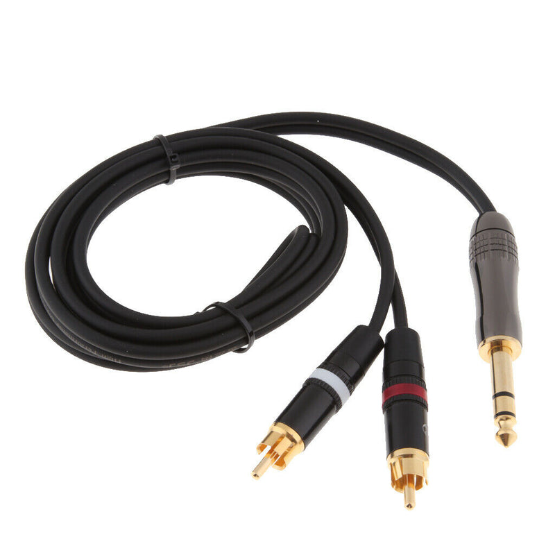 6.35mm to Dual RCA Amplifier Mixing Console TRS Audio Splitter Cable 1.5m