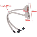 4 Port USB 2.0 to 9 Pin MainBoard Header Bracket Extension Cable for PC Panel Hn