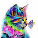 Printing DIY Diamond Painting Cat Full Area Square Stick Paste Home Decor W
