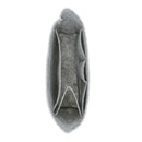 2x Makeup Holder Purse Felt Insert Organizer Bag In Bag Zipper Handbag Gray