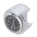 7/8" Motorcycle Bike Chrome Waterproof Black Dial Handlebar Clock Glow Watch NEW
