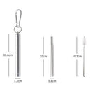 Drinking Straws Reusable Telescopic Stainless Steel Metal Straw Foldable wi R9R2