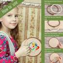 4 Pieces Embroidery Hoops Cross Stitch Hoop Imitate Wood Embroidery Circle  Z2G7
