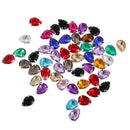 50pcs Teardrop Flatback Acrylic Crystal Rhinestone Buttons DIY Decor 10x14mm