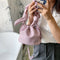 Casual Drawstring Bucket Bag Women PU Crossbody Shoulder Handbags (Pink)