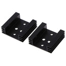 2Pcs 45x45x14mm TO3 Transistor Heat Sinks TO-3 Black Amuminum  BX